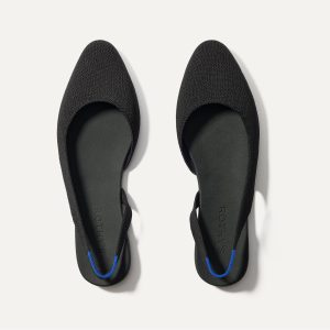 The Almond Slingback - Black