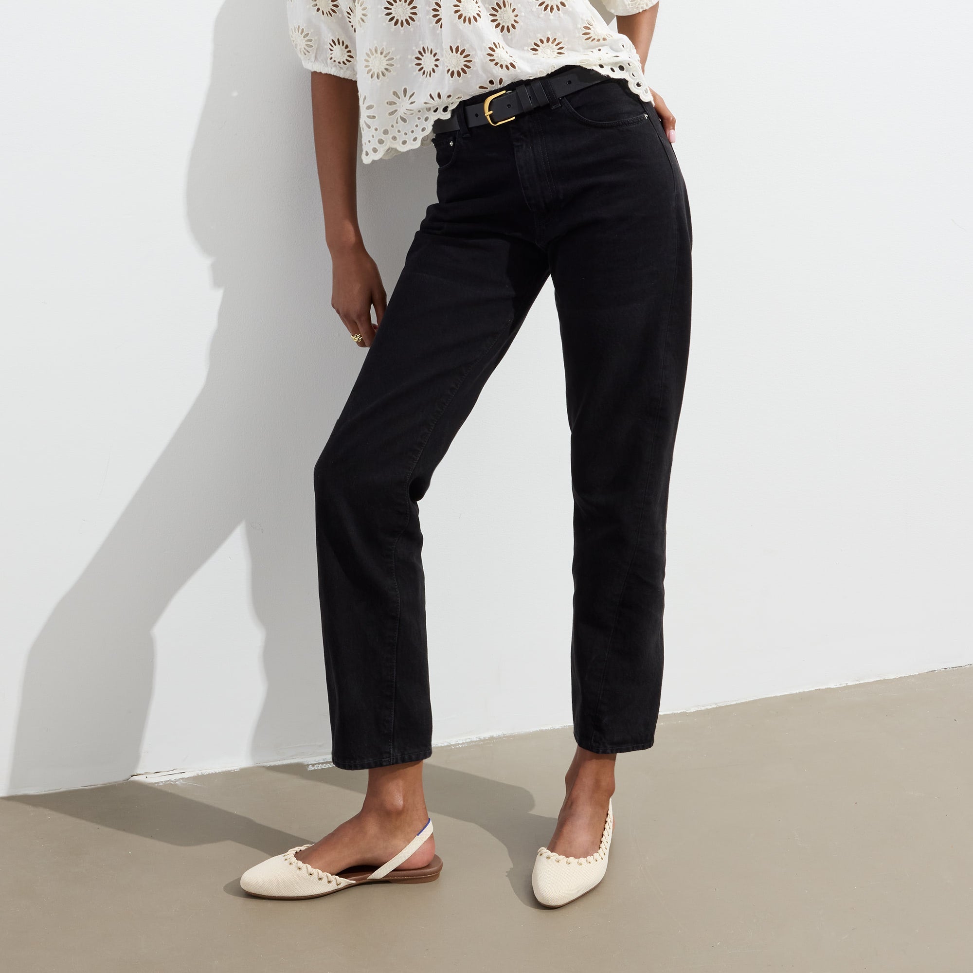 The Almond Slingback - Eyelet Ivory - Image 3