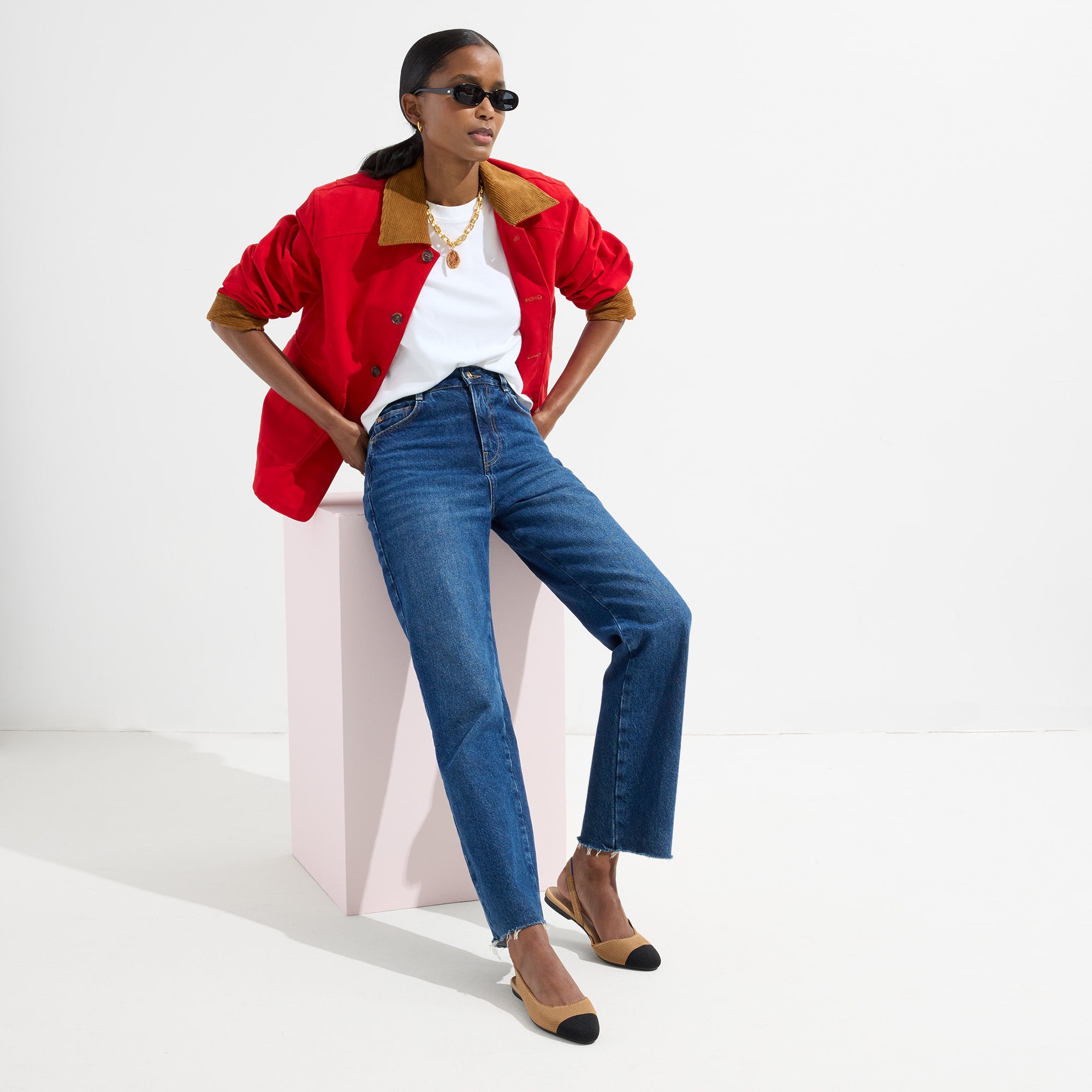 The Almond Slingback - Tawny Captoe - Image 3