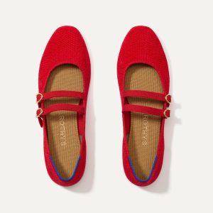 The ReVelvet??? Double Buckle Mary Jane - ReVelvet??? Red Crisp